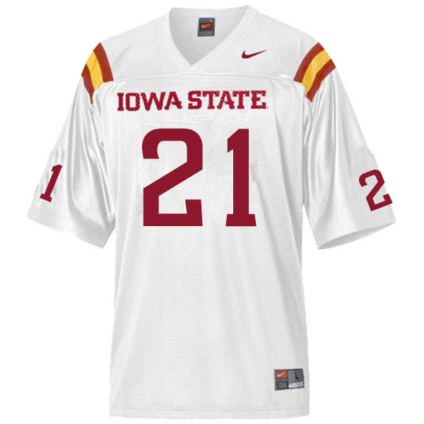 Iowa State Cyclones Men's #21 Cole Pedersen Nike NCAA Authentic White College Stitched Football Jersey CE42G87EE